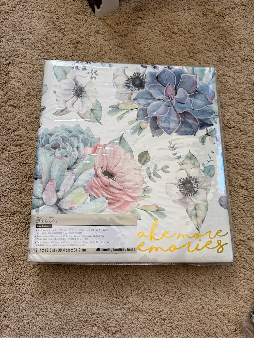 Recollections Floral Succulent Photo Album - w/additional 20 sheets